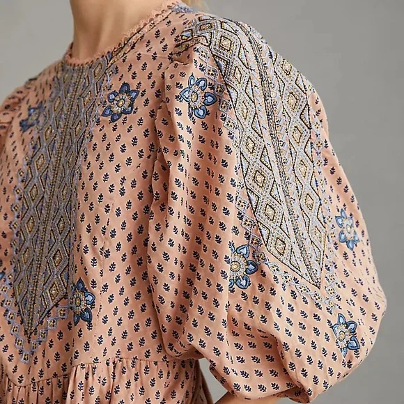 By Anthropologie Embroidered Tunic Mini Dress - Picture 4 of 16